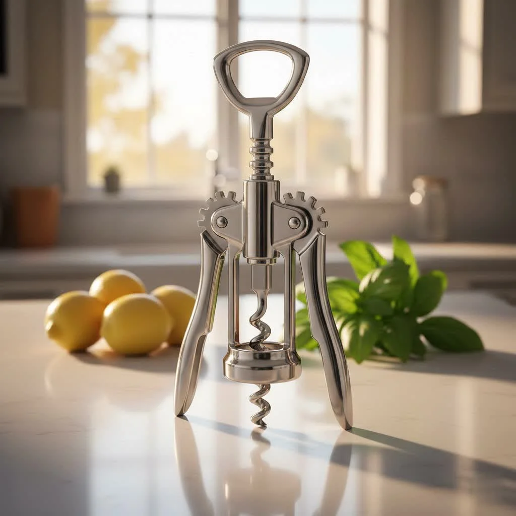 Classic corkscrew for wine bottles